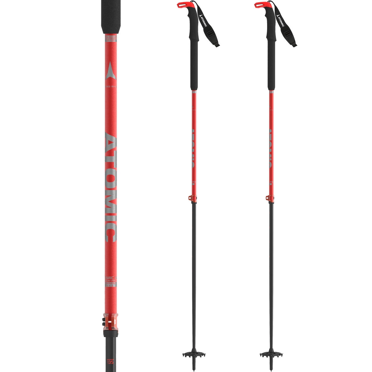 Atomic BCT Touring Carbon SQS Poles Red/grey 4 Atomic BCT Touring Carbon SQS Poles Red/grey - immagine 2