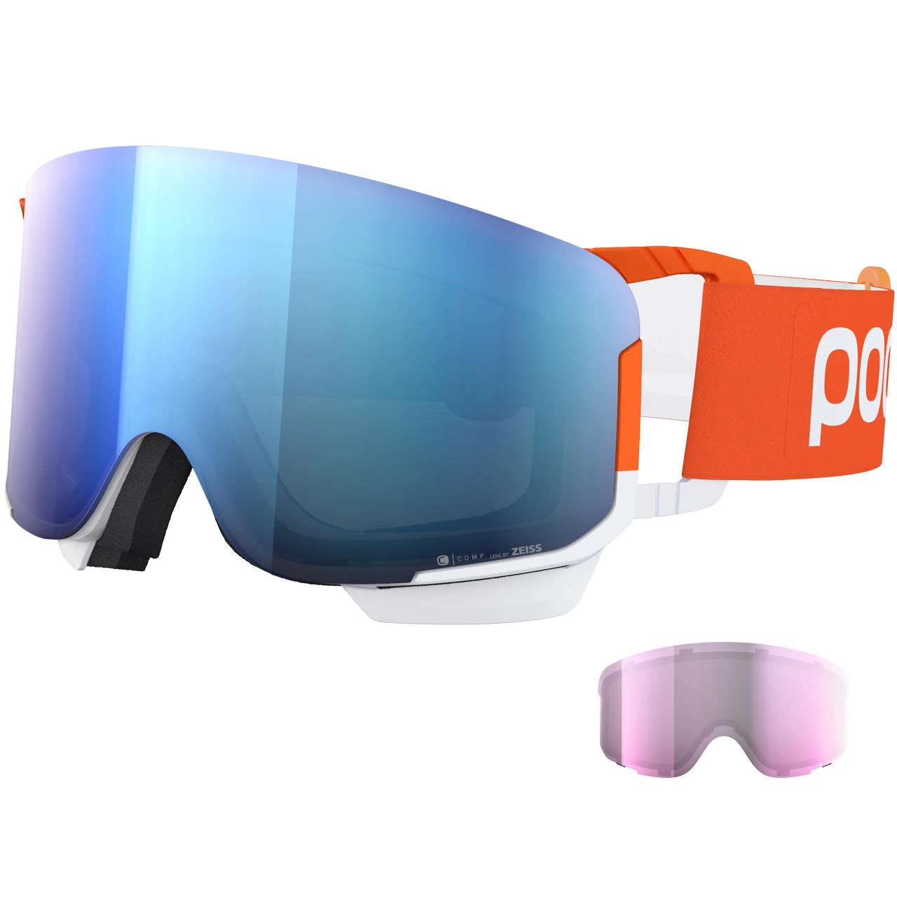 POC Nexal Mid Clarity Comp Fluorescent Orange/hydrogen White/spektris Blue + Lente Di Riserva 3 POC Nexal Mid Clarity Comp Fluorescent Orange/hydrogen White/spektris Blue + Lente Di Riserva