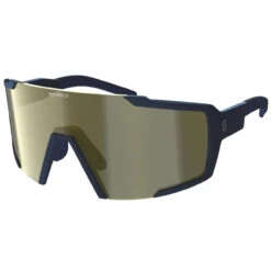 Scott Shield Compact Sunglasses Submariner Blue/gold Chrome